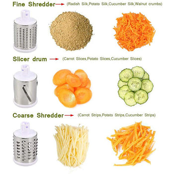 Tabletop Drum Grater Manual Rotary Vegetable Slicer Cutter